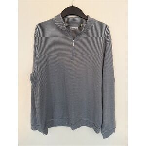 TASC Performance Carrollton 1/4 Zip Pullover Men XL Gray Stripe Lt Weight Bamboo